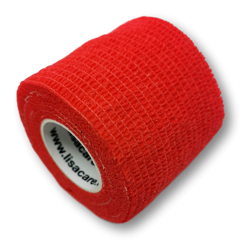 LisaCare Kohäsive Bandage - 5cm x 4,5m - für Mensch & Tier - Rot