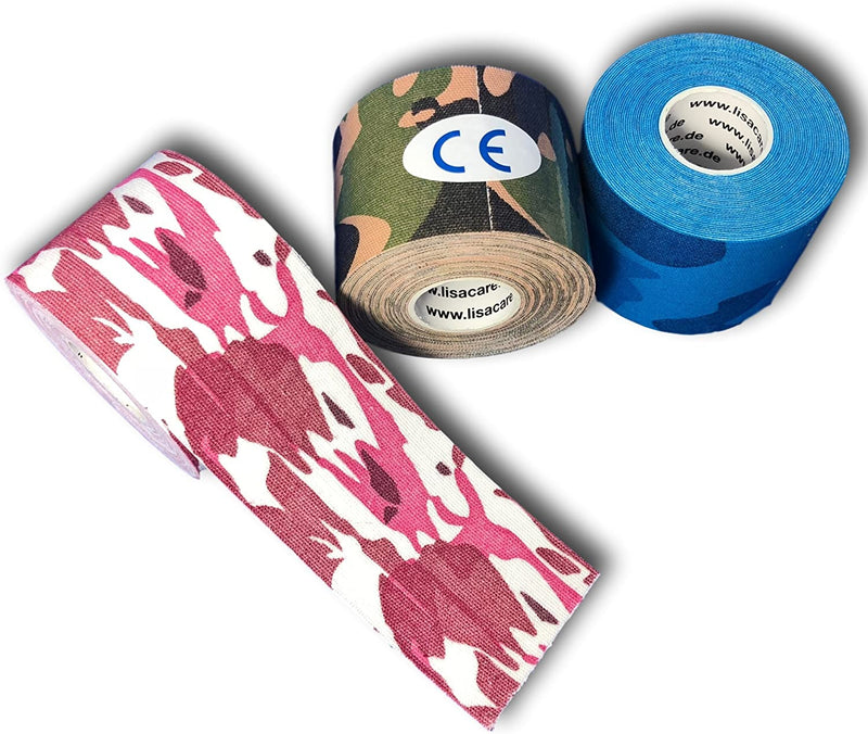LisaCare Kinesiologie Tape Sport-Tape 3er-Set - Camouflage Mix latexfrei - 5cm x 5m | LisaCare.