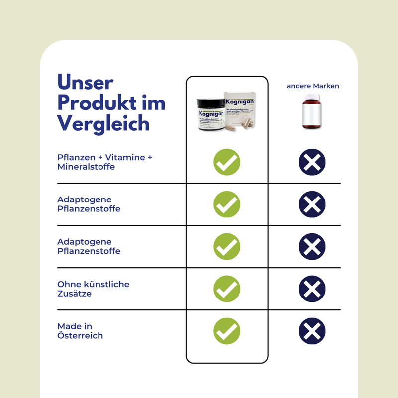 Kognigan Focus Supplements - Gehirn Kapseln - Brain Booster für Konzentration-, Gedächtnis- & mentale Unterstützung