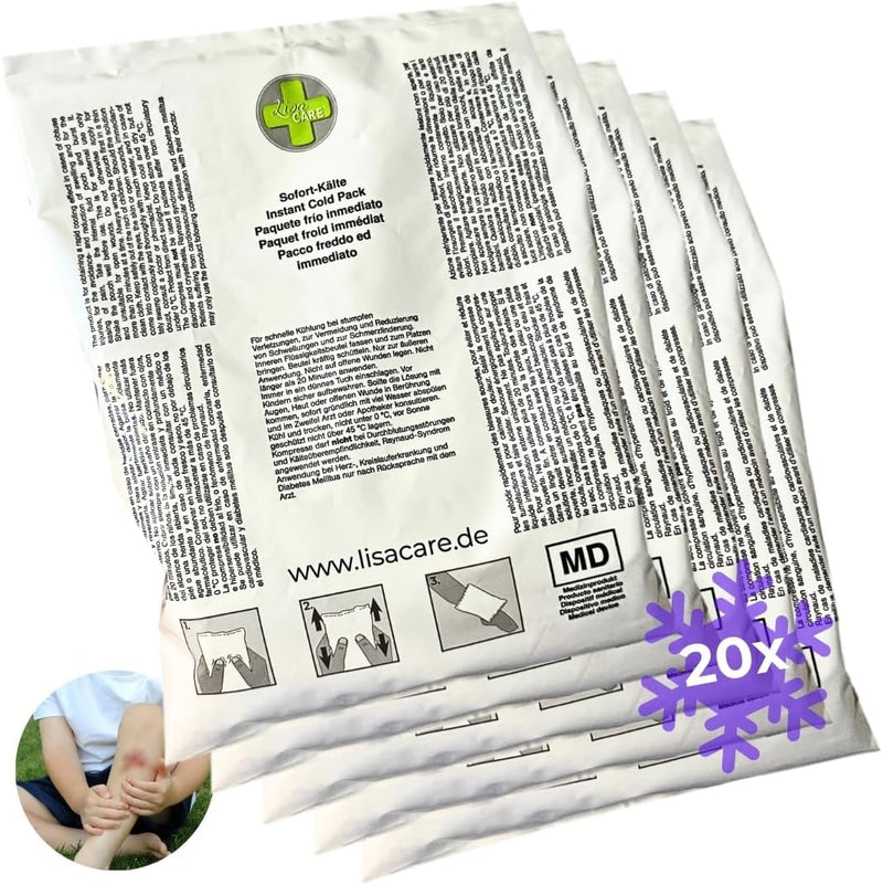 LisaCare Sofort-Kältekompresse Einweg 15x21cm - 5er/10er/20er Set&