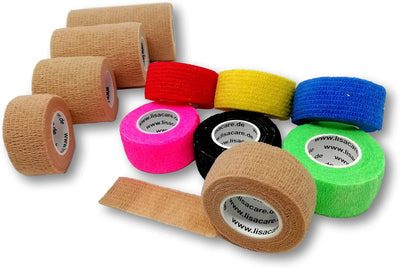 LisaCare Fingerpflaster 11 Rollen, beige in 4 größen  und von rot, gelb, blau, pink, schwarz, grün je 1 Rolle