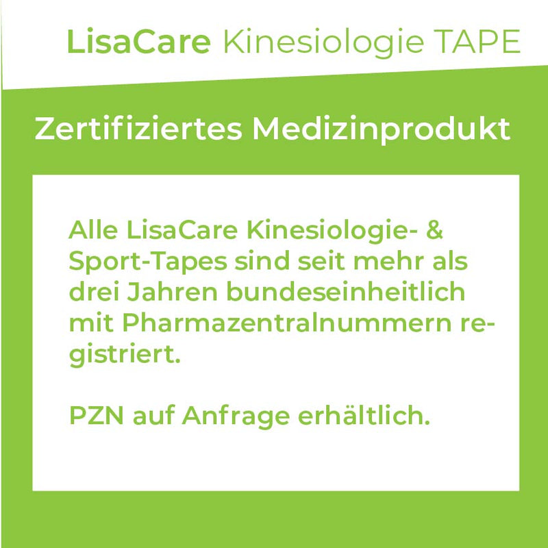 LisaCare Kinesiologie Tape für Physiotherapie, Sport & Medizin - 5cm x 5m - Blau