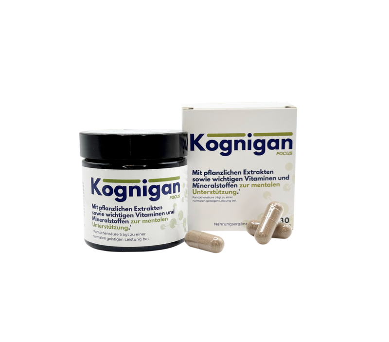 Kognigan Focus Supplements - Gehirn Kapseln - Brain Booster für Konzentration-, Gedächtnis- & mentale Unterstützung
