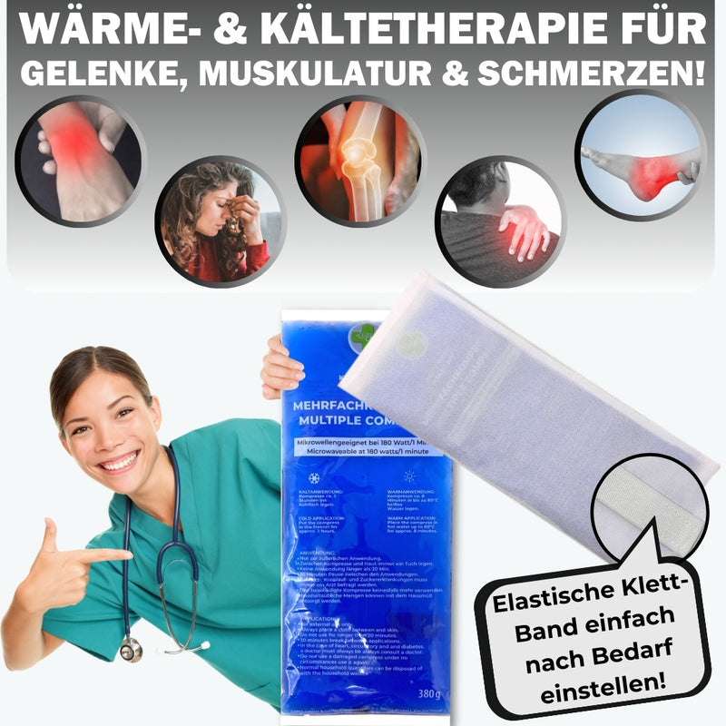 LisaCare Vlieshülle für Kühlpads - 5x Hülle-Kühlkompresse mit Klettverschluss - Gel-Kühlpack Schutzhülle mit Gummiband - 3 Größen verfügbar