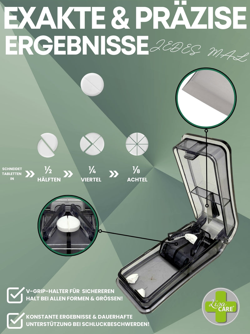 LisaCare Tablettenschneider - Tablettenteiler Schwarz