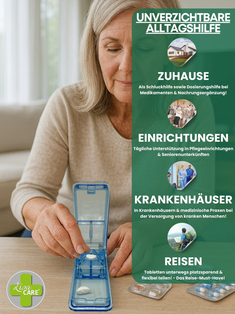LisaCare Tablettenschneider - Tablettenteiler Schwarz