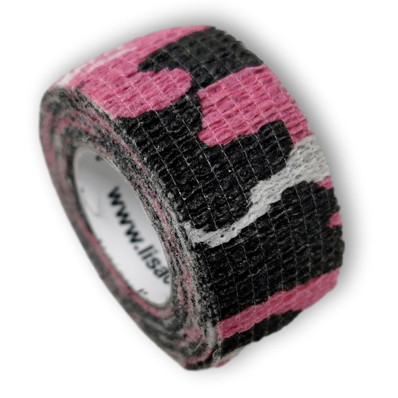 2,5cm Rolle kohäsives Fingerpflaster in pinkrot mit camouflage Motiv