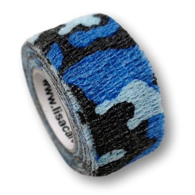2,5cm Rolle kohäsives Fingerpflaster in blau mit camouflage Motiv