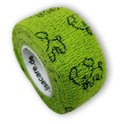 2,5cm Rolle kohäsives Fingerpflaster in grün mit Hunde Motiv