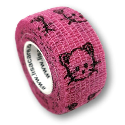 2,5cm Rolle kohäsives Fingerpflaster in rosa mit Katzen Motiv