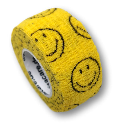 2,5cm Rolle kohäsives Fingerpflaster in gelb mit Smiley Motiv