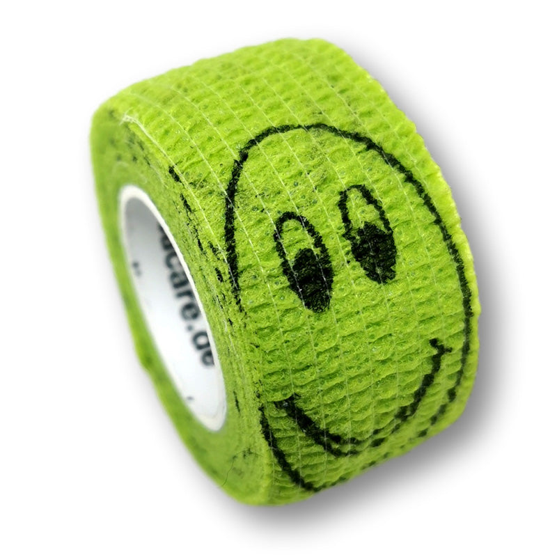 2,5cm Rolle kohäsives Fingerpflaster in grün mit Smiley Motiv