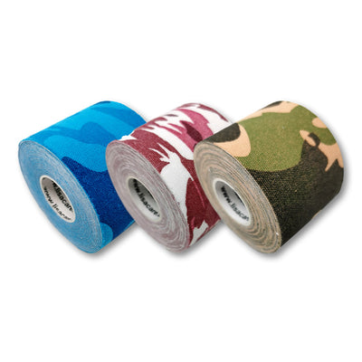 Kinesiologietape, Camouflage blau rot und grün, 3er Set, 5cm breit, Kinesiologie Tape für Pferde und Hunde