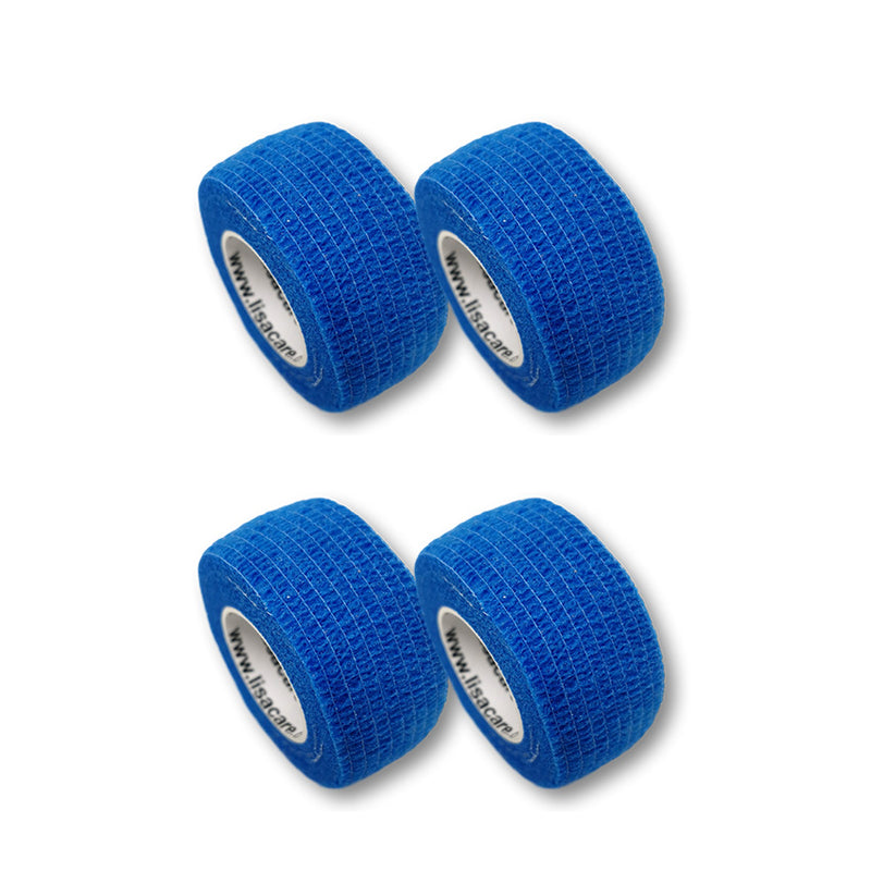 Fingerpflaster auf Rolle, 4er Set, 2,5cm breit, blau