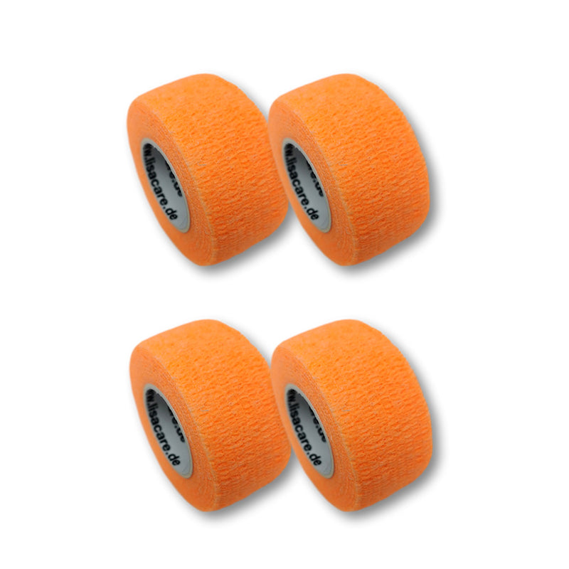 Fixierbinde auf Rolle, 4er Set, 2,5cm breit, Neonorange