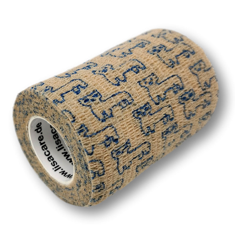 7,5cm Rolle kohäsive Bandage in beige mit Alpaka Motiv