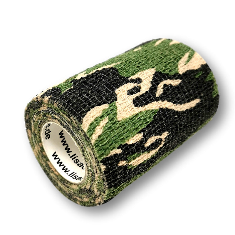 7,5cm Rolle kohäsive Bandage in grün mit camouflage Muster