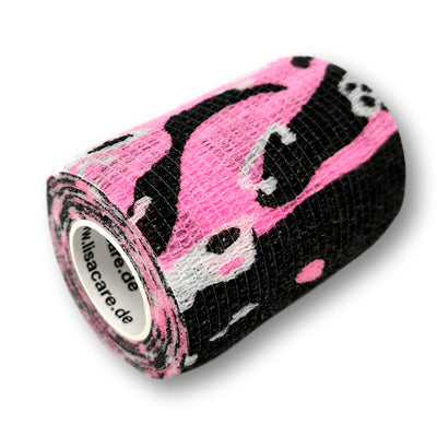 7,5cm Rolle kohäsive Bandage in pink mit mit Camouflage Muster