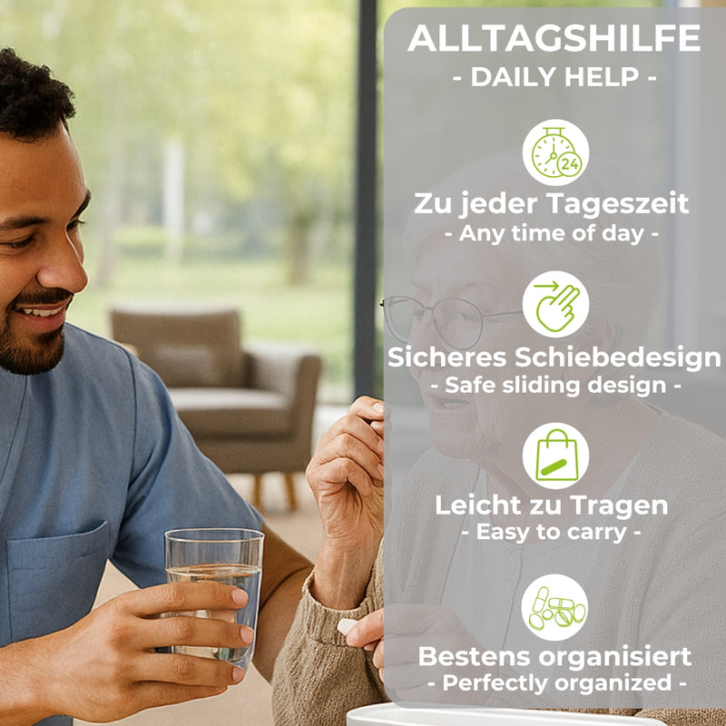 LisaCare Tablettenbox - Pillendose 7 Tage - Medikamentenbox