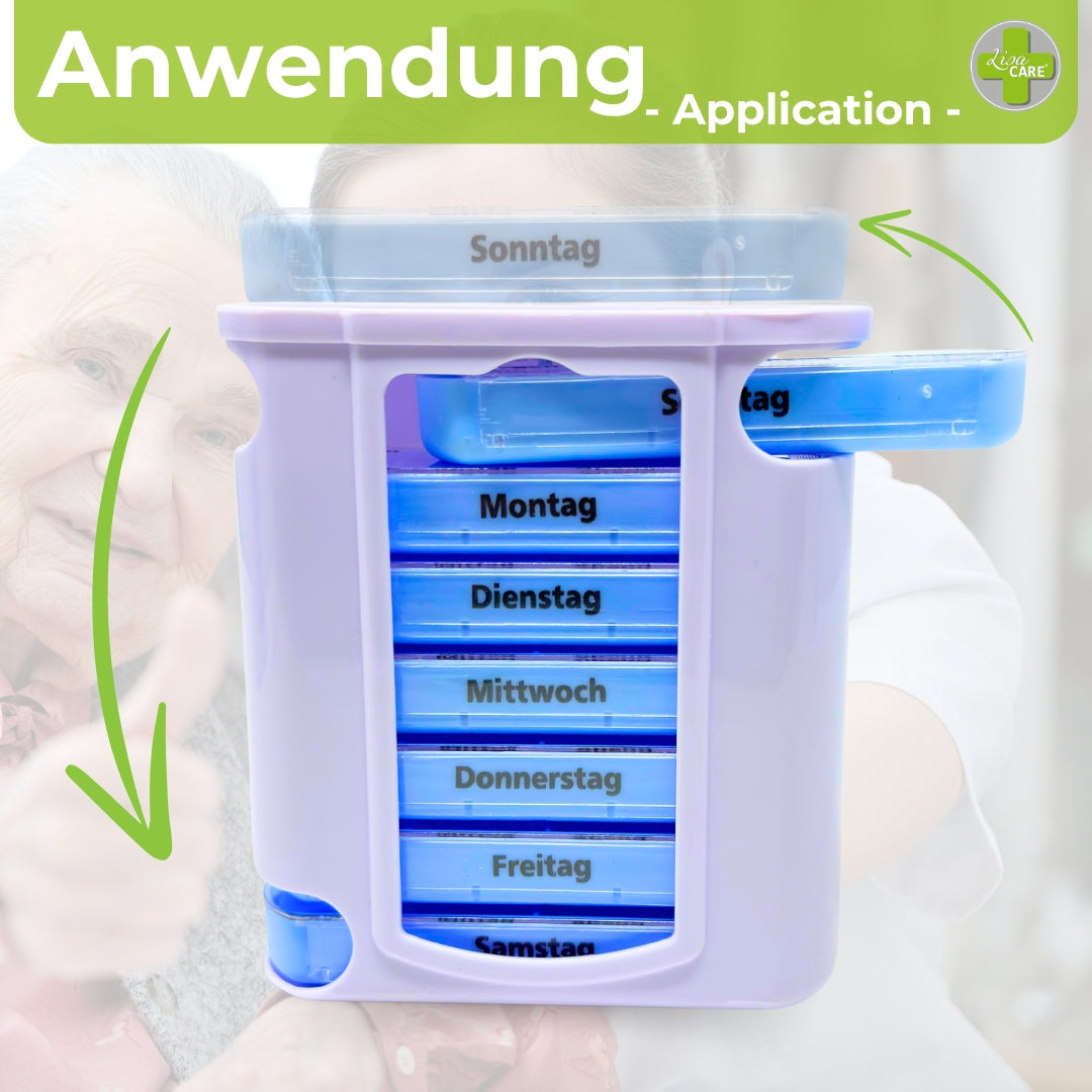 LisaCare Tablettenbox - Pillendose 7 Tage - Medikamentenbox