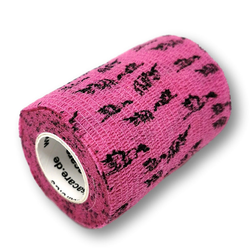 7,5cm Rolle kohäsive Bandage in pink mit Einhorn Motiv