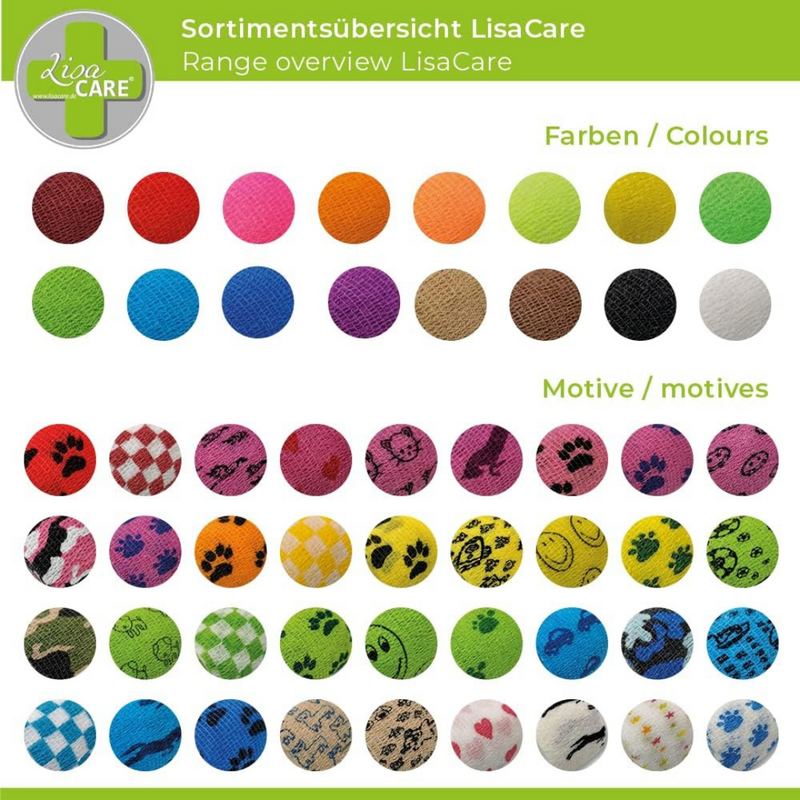 Colorida mezcla de colores, juego de 6 tiritas LisaCare de 2.5 cm de ancho x 4.5 m de largo