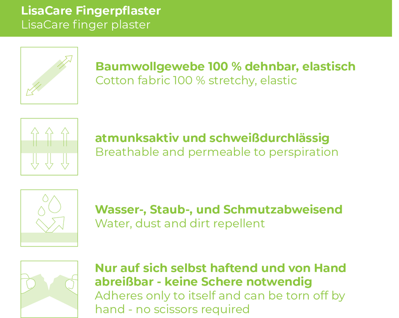 LisaCare - Fingerpflaster - Kinderpflaster - Fußball grün - 4er-Set