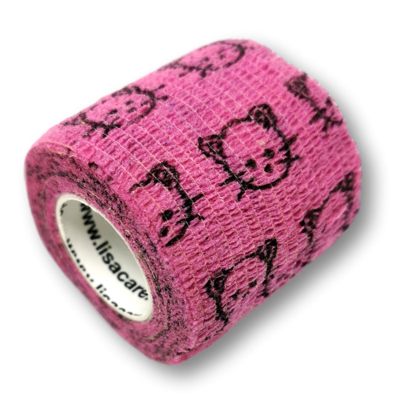 5cm Rolle kohäsives Fingerpflaster in rosa mit Katzen Motiv