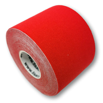 5cm breites Kinesiologie Tape auf Rolle in rot von LisaCare