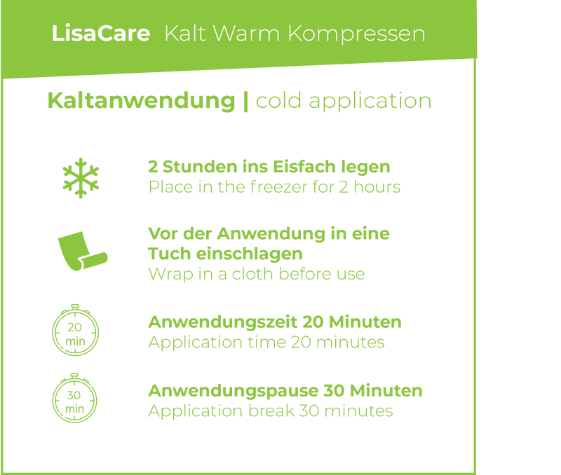 LisaCare Kalt Warm Kompressen 5er-Sets - Vielseitige Schmerzbehandlung