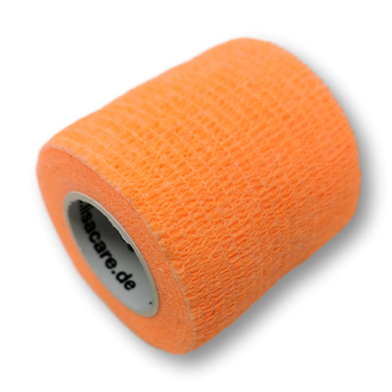 5cm Rolle kohäsives Fingerpflaster in neonorange uni