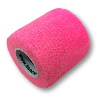 5cm Rolle kohäsives Fingerpflaster in neonpink uni