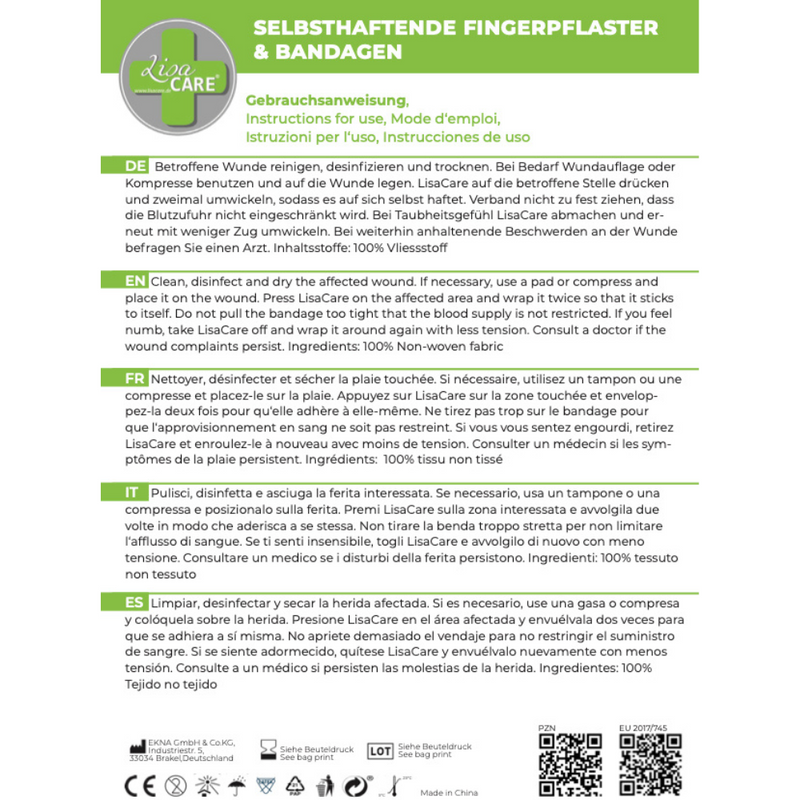 LisaCare Pflasterverband (latexfrei) - Bunter Mix 7er-Set - 2,5cm x 4,5m - Fingerpflaster - Rollenpflaster