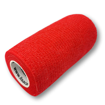 10cm Rolle kohäsives Fingerpflaster in rot  uni