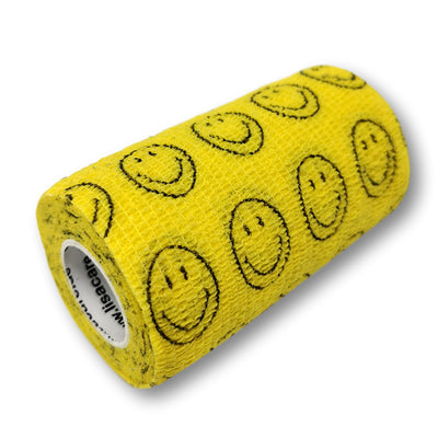 10cm Rolle kohäsives Fingerpflaster in gelb mit smiley Motiv