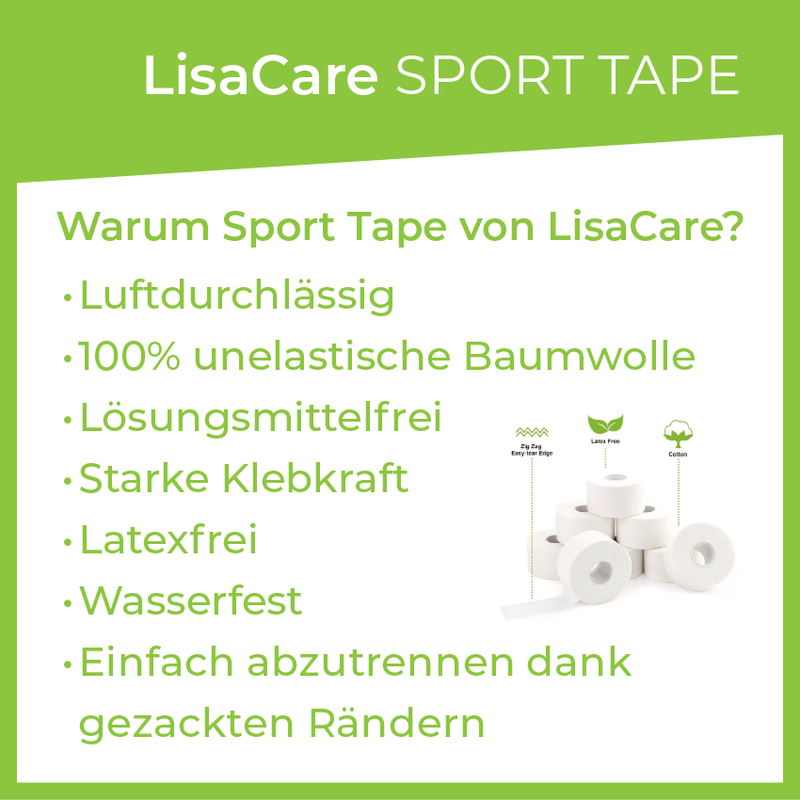 LisaCare Sporttape - 3,8cm x 10m - Schwarz