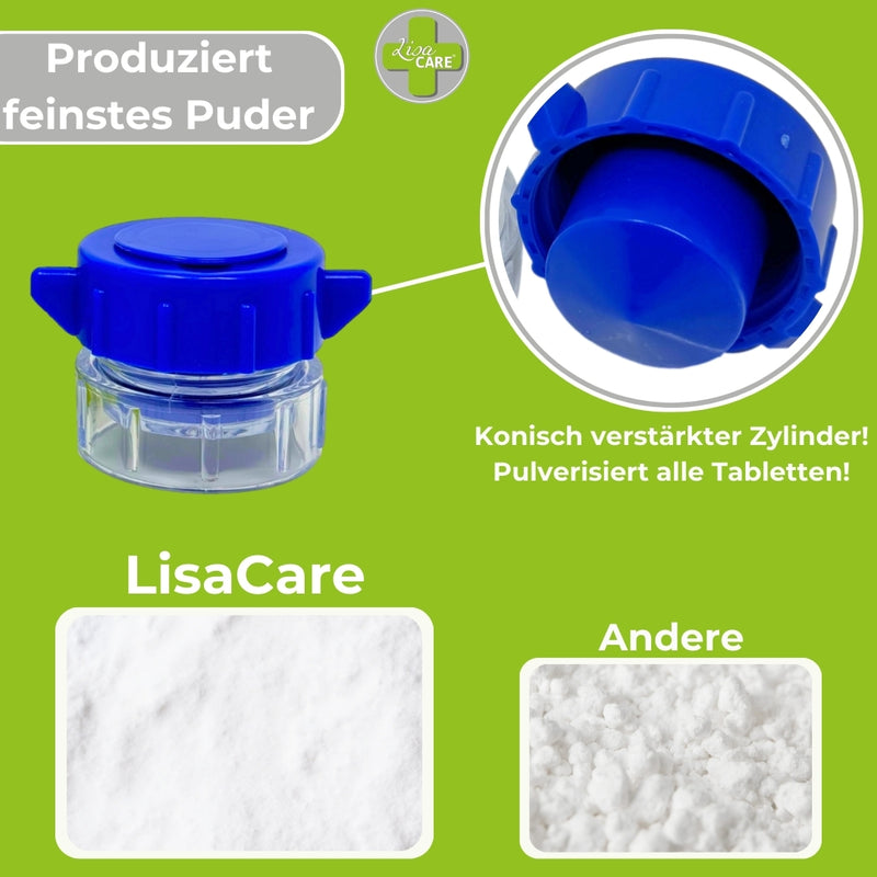 LisaCare Medikamenten-Mörser - Pill Crusher mit Dose im Deckel