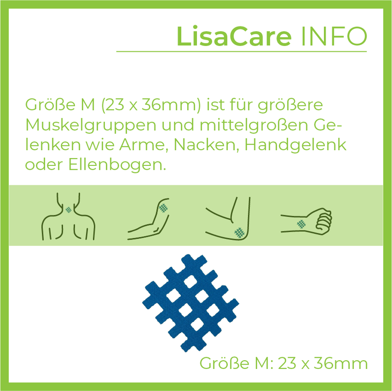 LisaCare - 120x Akupunkturpflaster  - Crosstape Typ "B" - 3,6cm x 2,3cm - Hellblau