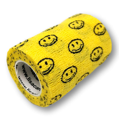 7,5cm Rolle kohäsive Bandage in gelb mit smiley Motiv