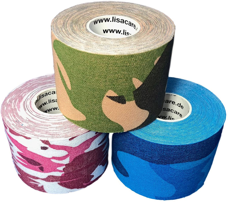 LisaCare Kinesiologie Tape Sport-Tape 3er-Set - Camouflage Mix latexfrei - 5cm x 5m | LisaCare.