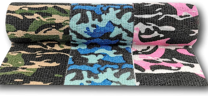 LisaCare Wundverband für Mensch & Tier - 3er Camouflage Set mit Größenauswahl - á 2,5-10cm x 4,5m