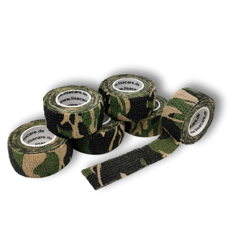 LisaCare Pflasterverband - Camouflage 6er-Set alle Farben - 2,5cm x 4,5m