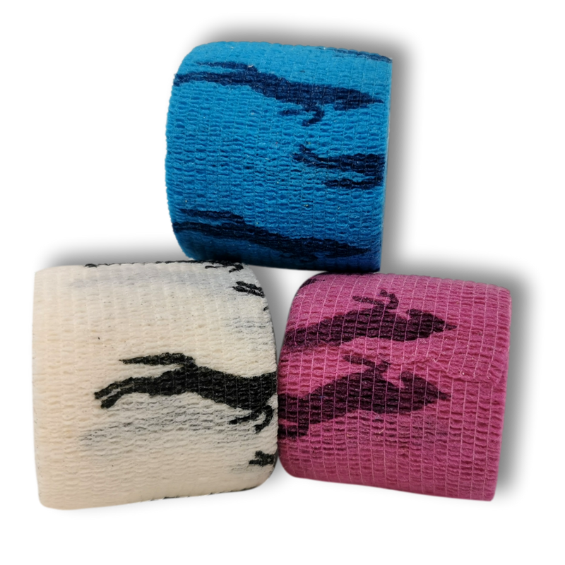 Colorida mezcla de caballos, juego de 3 tiritas LisaCare de 5 cm de ancho x 4.5 m de largo