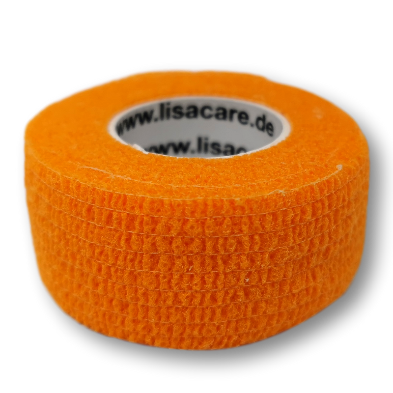 LisaCare Fingerpflaster auf Rolle - elastisch & ohne Kleber - 2,5cm breit - Orange | LisaCare.