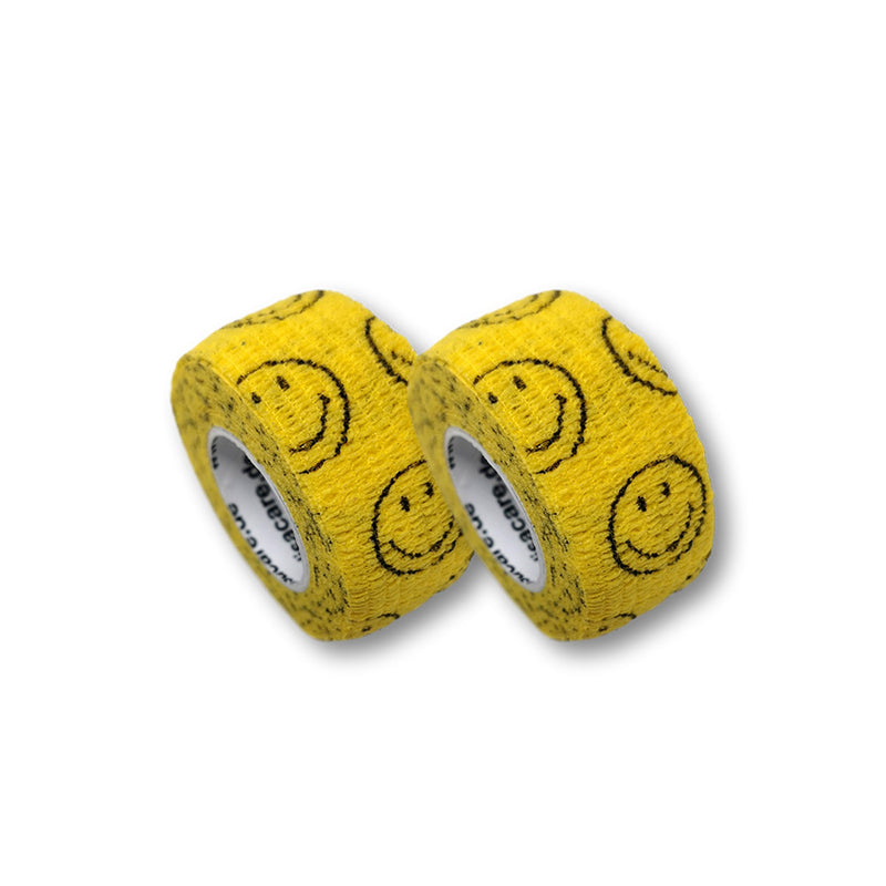 selbsthaftende Fingerpflaster, 2er Set, 2,5cm, smiley gelb