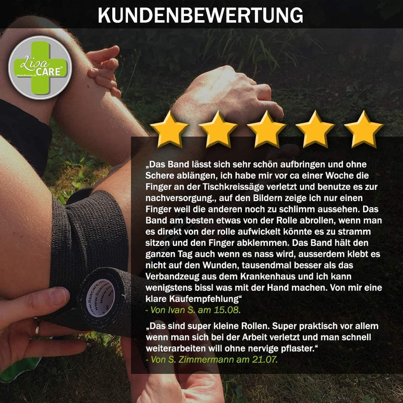 LisaCare Pflasterverband Latexfrei - 2,5cm x 4,5m - Schwarz | LisaCare.