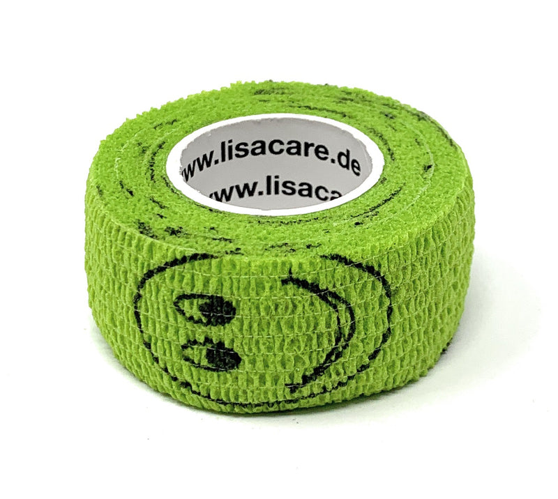 LisaCare Fingerpflaster auf Rolle - elastisch & ohne Kleber - 2,5cm breit - Smiley grün | LisaCare.