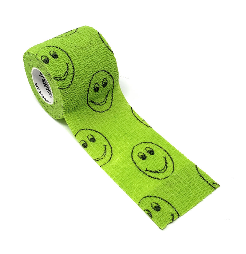 LisaCare Kohäsive Bandage - 5cm breit für Mensch & Tier - Smiley grün | LisaCare.